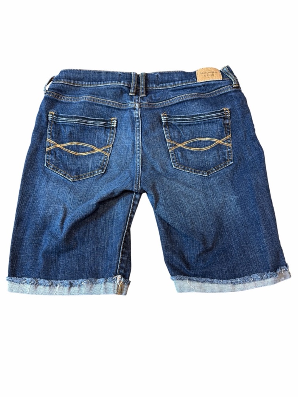 Abercrombie & Fitch Perfect Stretch Bermuda Shorts Size 12 Dark Wash - Picture 2 of 4